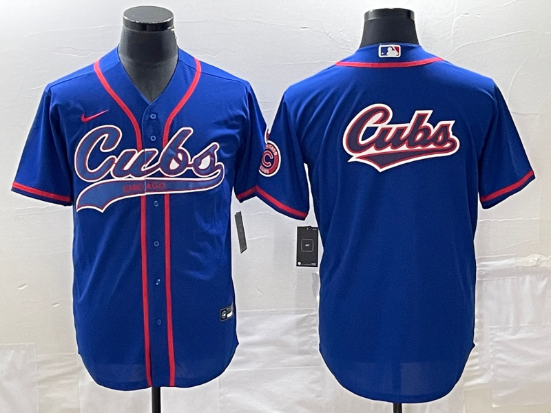 Men's Chicago Cubs Royal Team Big Logo Cool Base Stitched Jersey Men's Chicago Cubs Royal Team Big Logo Cool Base Stitched Jersey